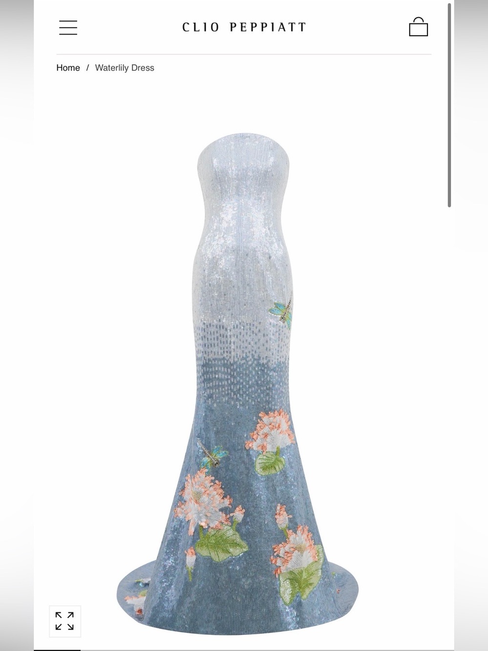 Clio Peppiatt Gown 
Waterlily Dress